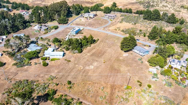 a view of a yard with a mountain