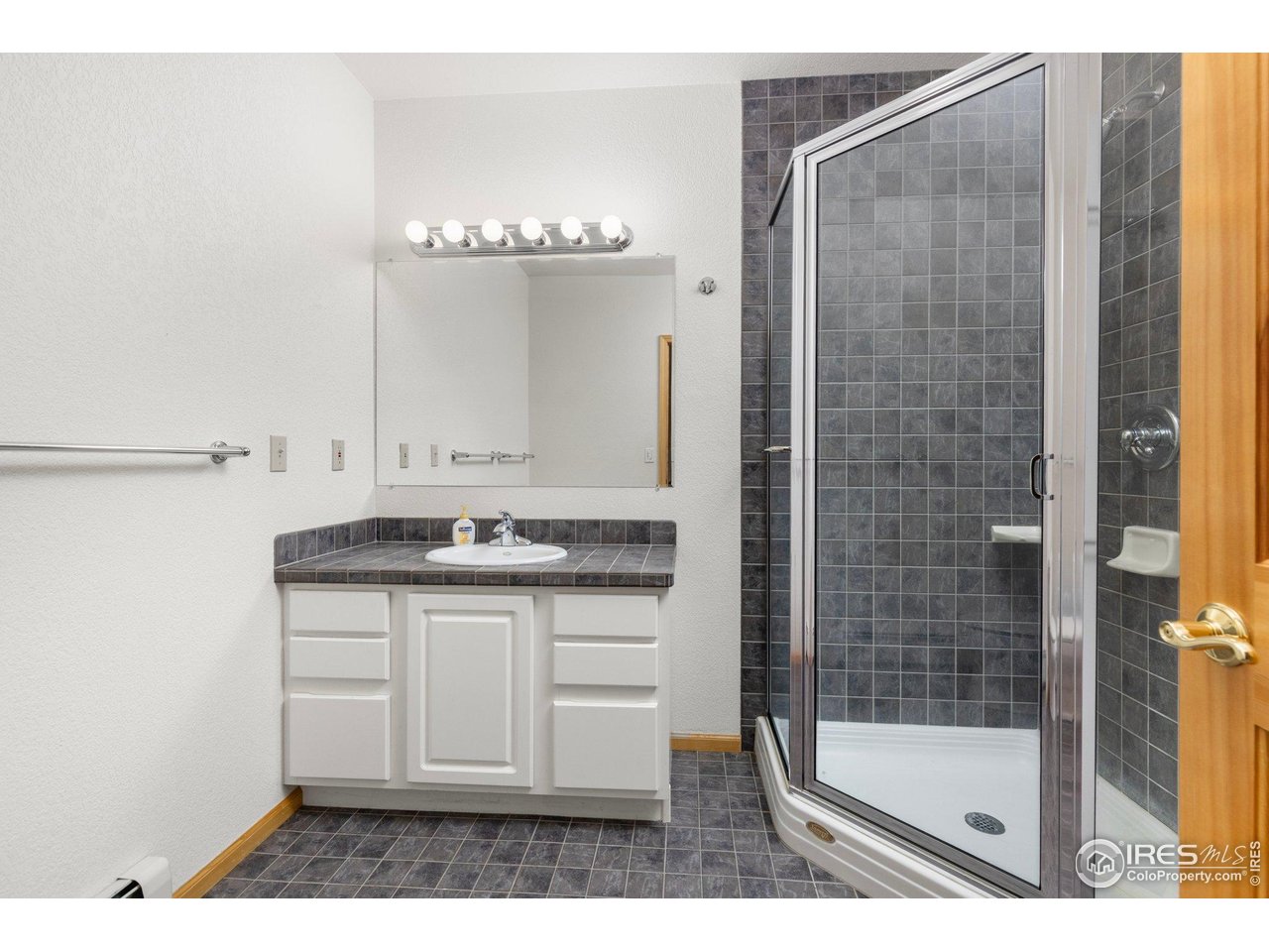 1117 Rock Lake Road Ward, CO 80481 - Photo 28 of 40 a bathroom with a sink a mirror and a shower