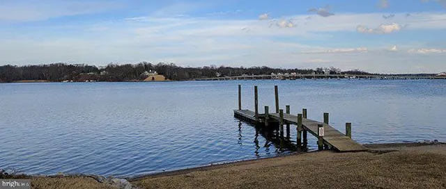 a view of a lake with houses