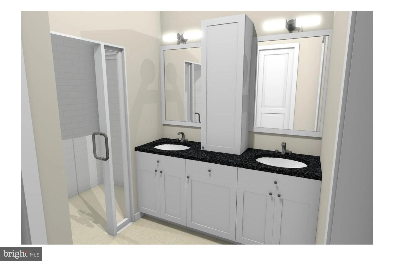 33 Walnut Ridge Grantsville, MD 21536 - Photo 3 of 8 a bathroom with a granite countertop sink a mirror and a shower