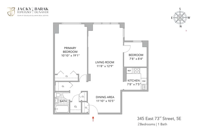 $850,000 | 345 East 73rd Street, Unit 5E | Lenox Hill