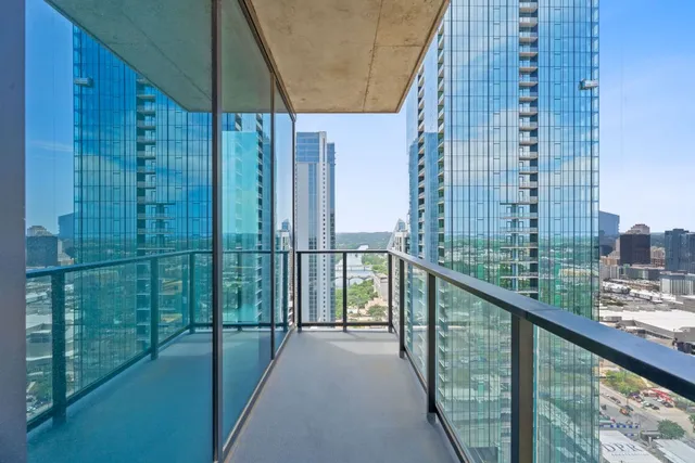 a view of city from balcony