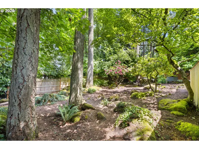 a backyard of a house with lots of green space