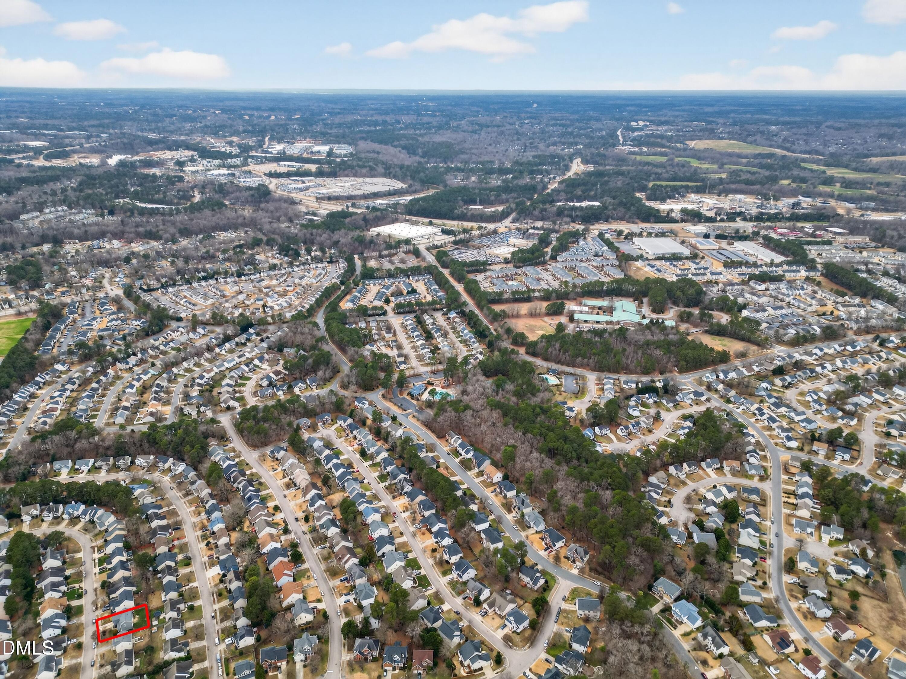 5709 Apalachicula Drive Raleigh, NC 27616 - Photo 46 of 47 an aerial view of residential houses with city view