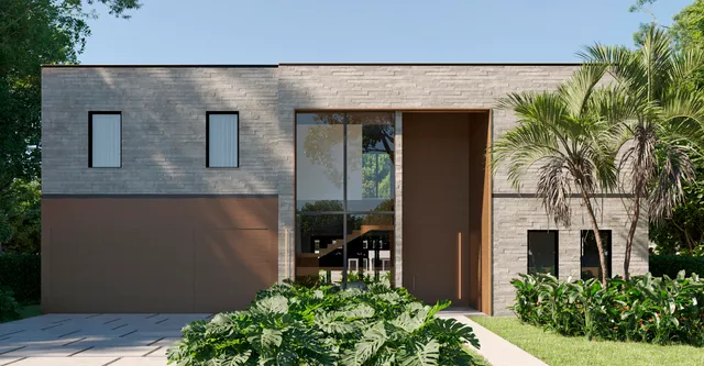 front view of a house with a yard