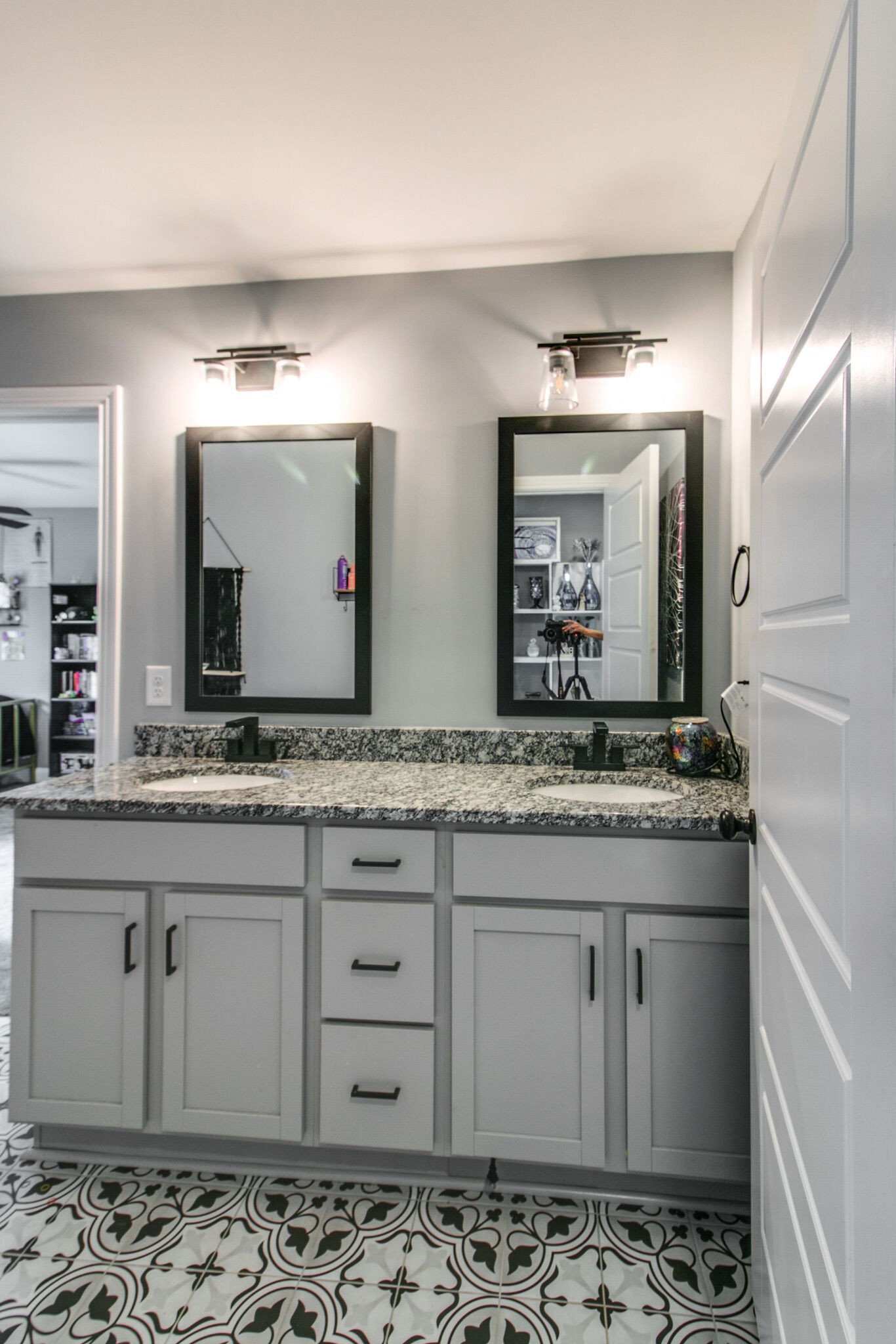 1940 Hickory Point Road Clarksville, TN 37043 - Photo 31 of 48 a bathroom with a granite countertop sink and a mirror