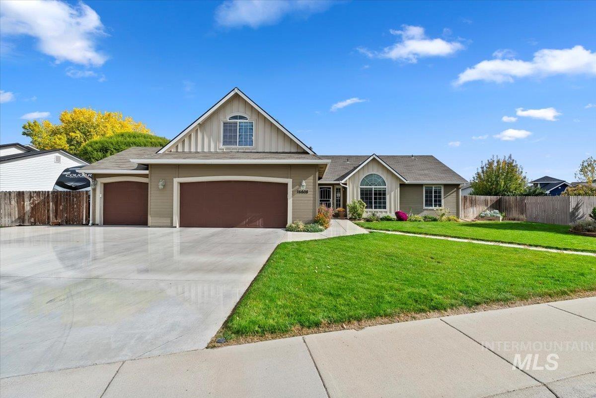 16608 Old Friendship Way Caldwell, ID 83607 - Photo 1 of 32 View of front of house with board and batten siding and concrete driveway