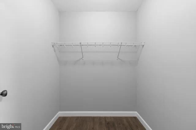 a view of small space with racks on the wall