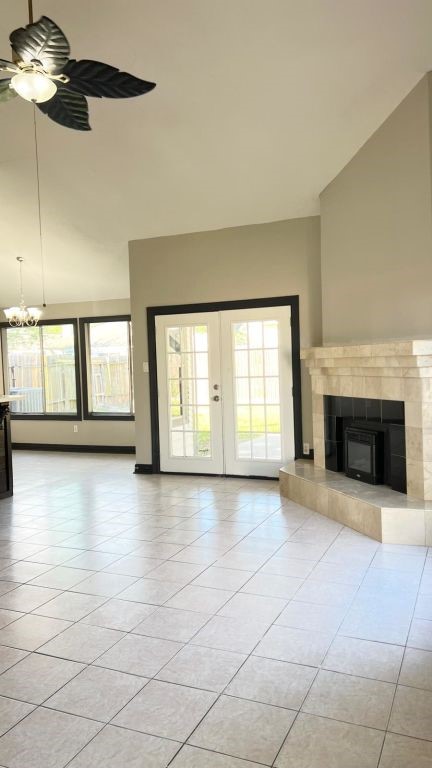 5606 Lyden Ridge Drive Houston, TX 77053 - Photo 16 of 34 an empty room with windows and fireplace