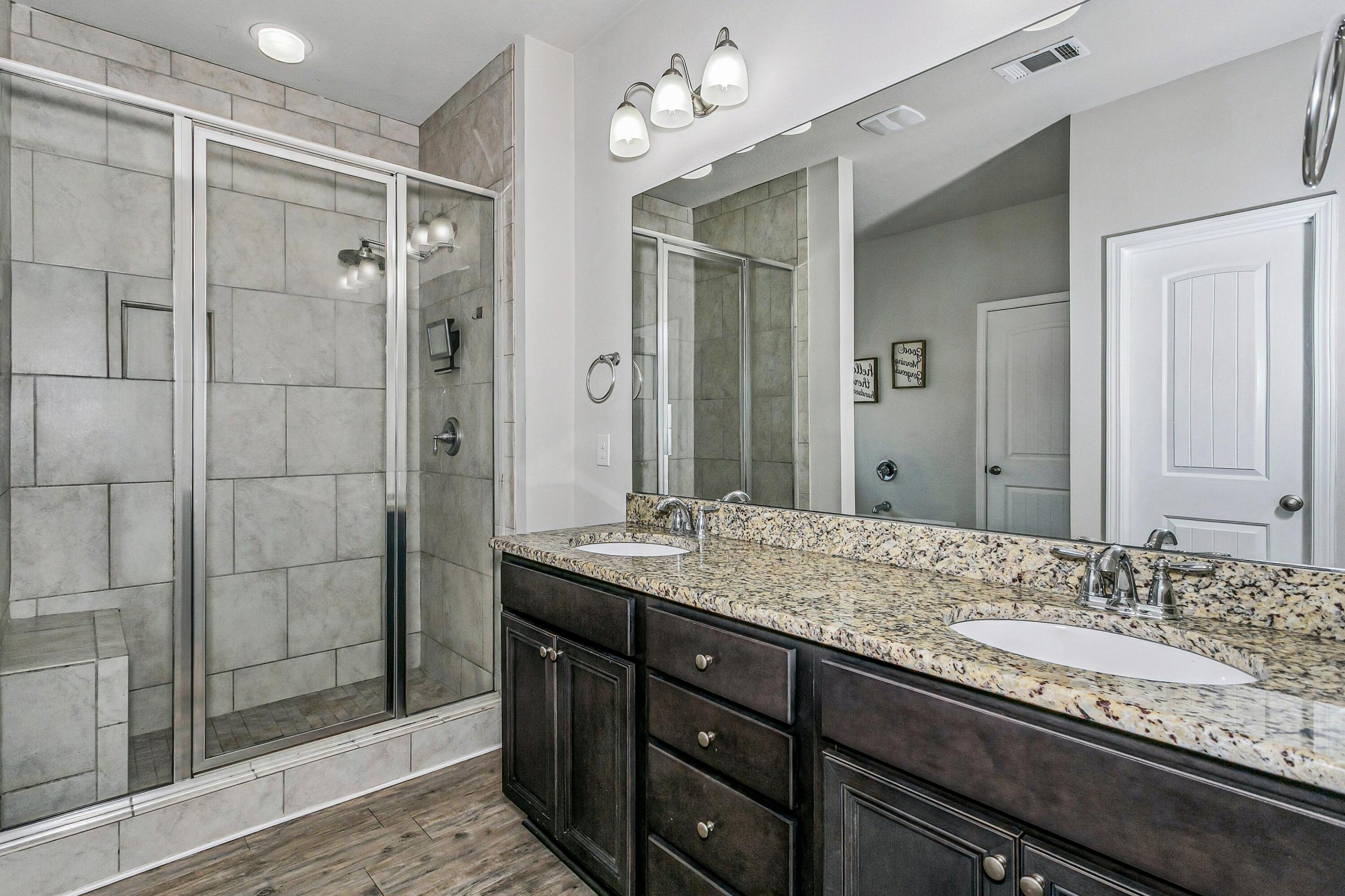 438 Chickadee Street Crestview, FL 32539 - Photo 18 of 40 Tiled 2-Person Shower with Glass Doors!