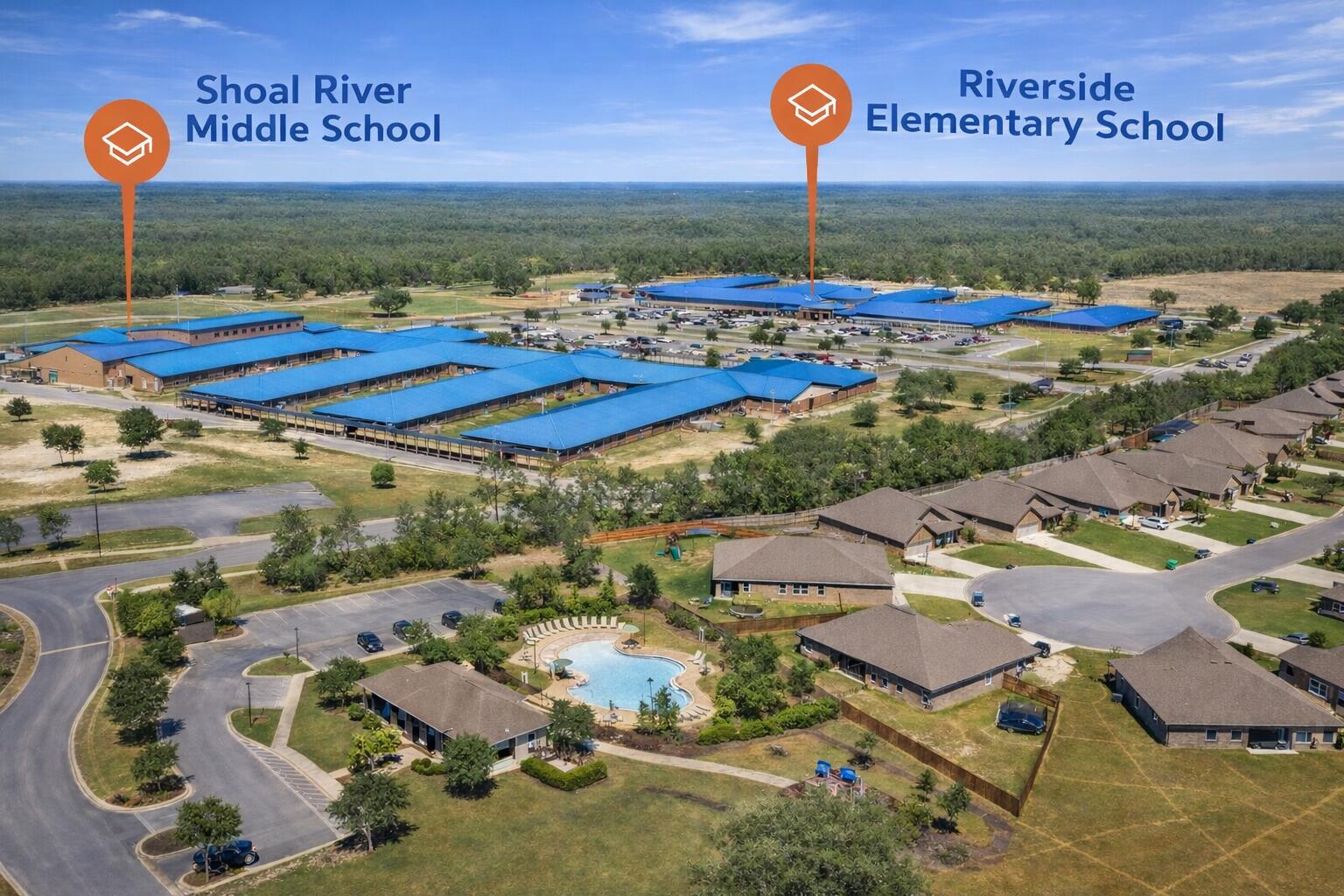 Across from Elementary/Middle Schools!