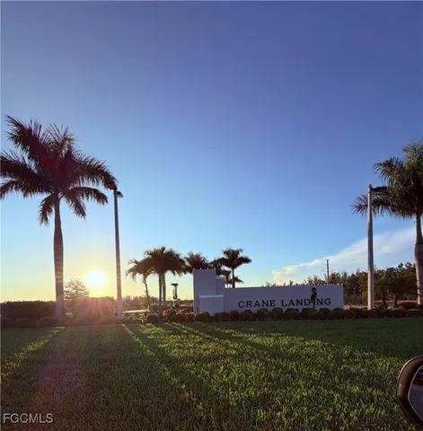 a view of a yard with a slide