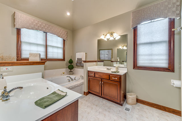 4N446 School Road St. Charles, IL 60175 - Photo 12 of 25 a spacious bathroom with a tub sink and mirror