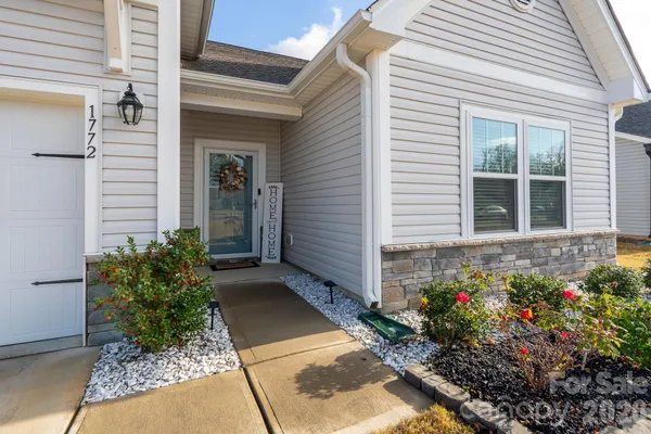 a view of a potted plant sitting in front of a house