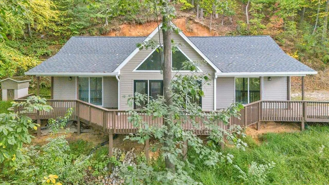 a house view with a garden space