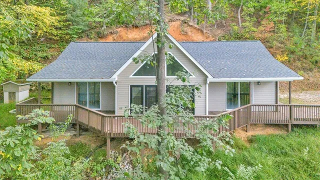 a house view with a garden space