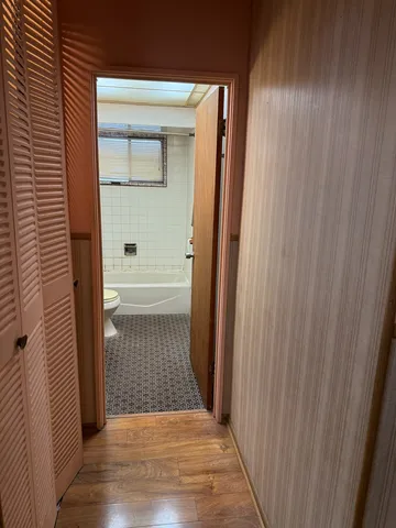 a view of wooden door