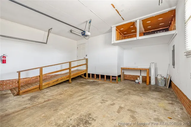 a view of a room with shelves