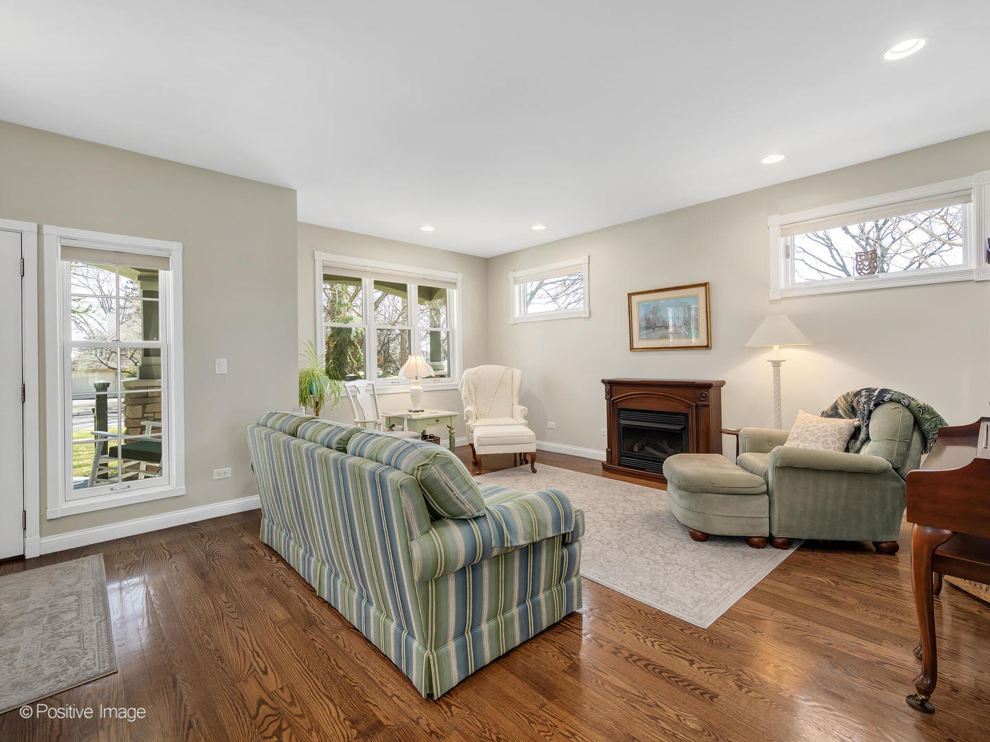 1607 East Indiana Street Wheaton, IL 60187 - Photo 7 of 31 a living room with furniture and a fireplace
