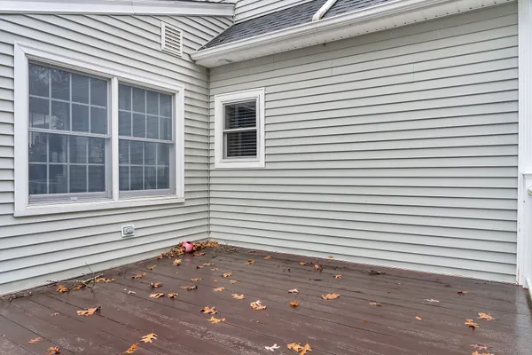 a view of a house with a white door