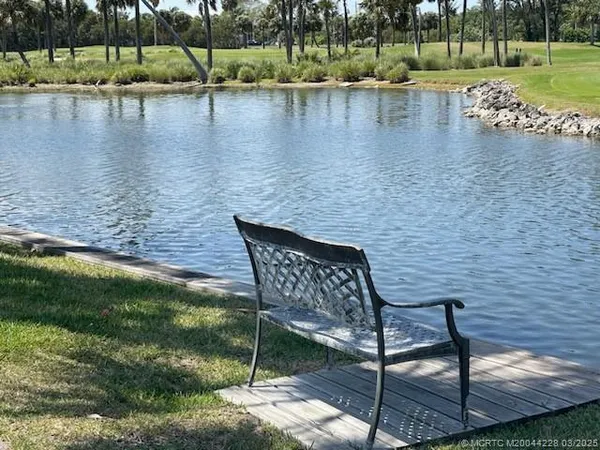 a view of a lake with outdoor space