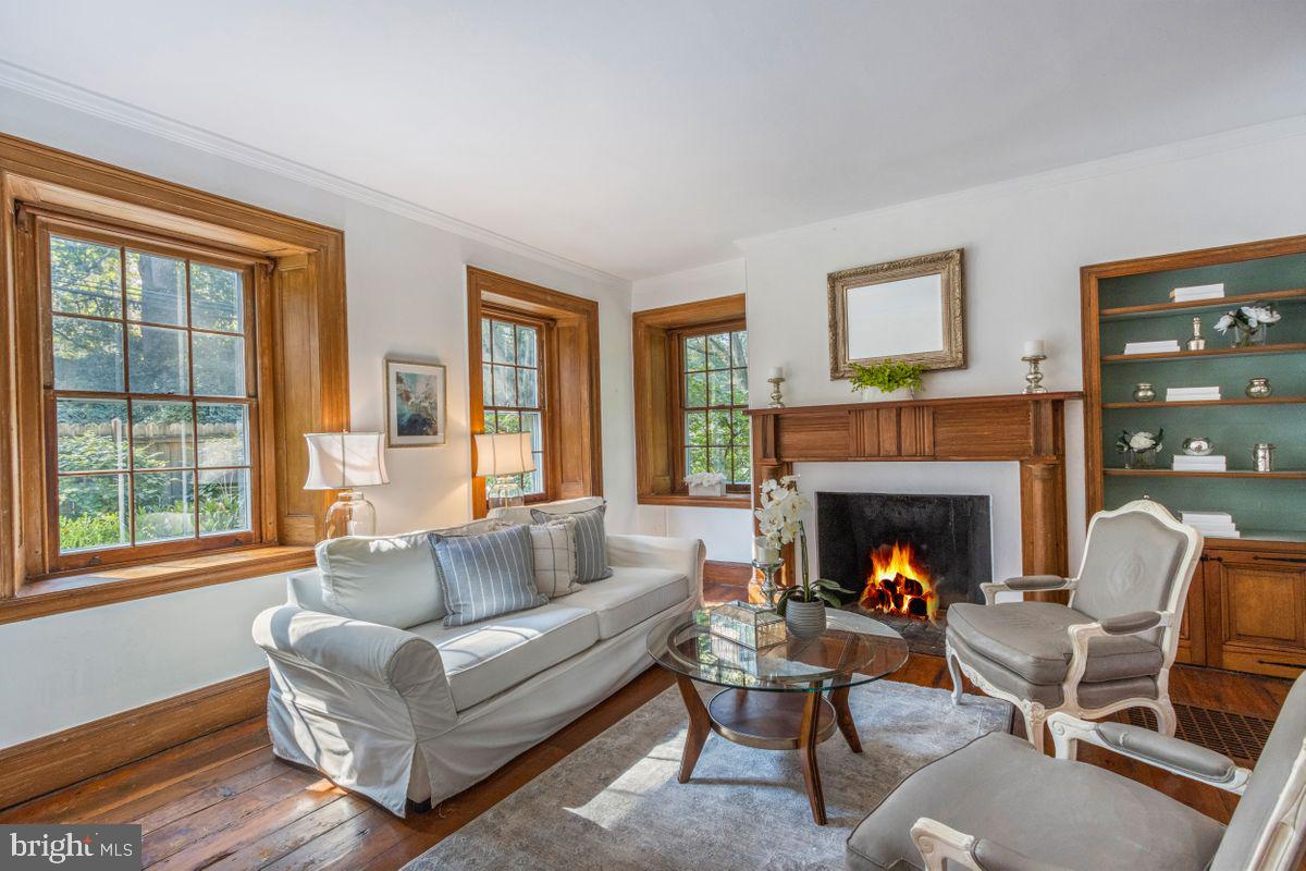 569 Conestoga Road Villanova, PA 19085 - Photo 6 of 52 Living Room with Fireplace & Built ins