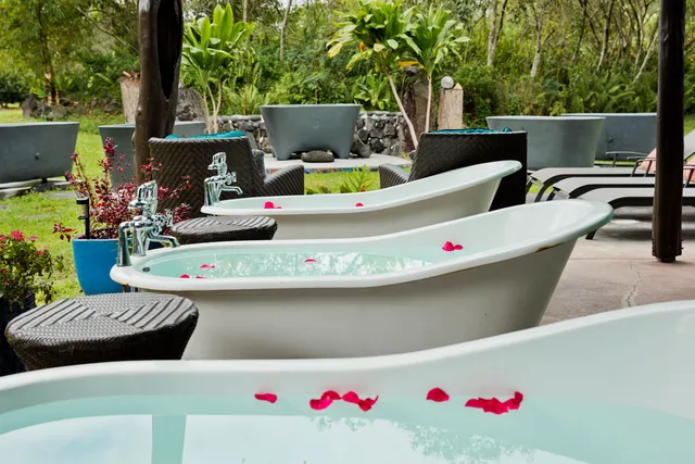 a view of outdoor dining space with a table and chairs