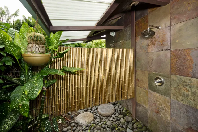 a view of a room with storage racks