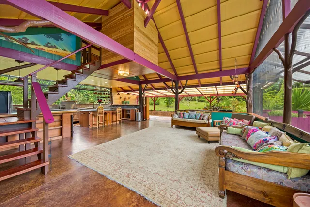 a outdoor space with lots of potted plants