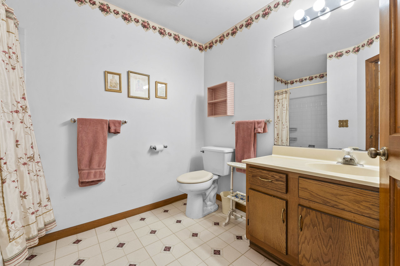 1106 Pheasant Trail Carol Stream, IL 60188 - Photo 23 of 33 a bathroom with a sink a toilet and a large mirror