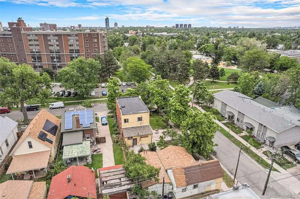 an aerial view of multiple house
