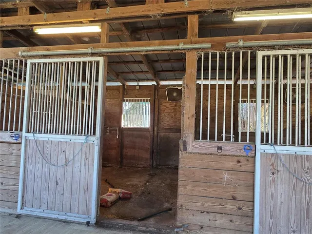a view of wooden door