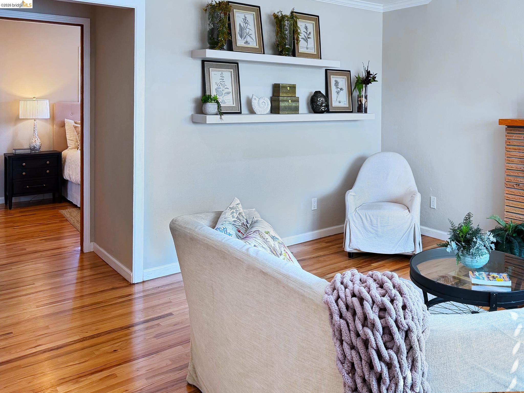 1732 Fernando Street Seaside, CA 93955 - Photo 7 of 53 Living area with light wood-style floors and crown molding