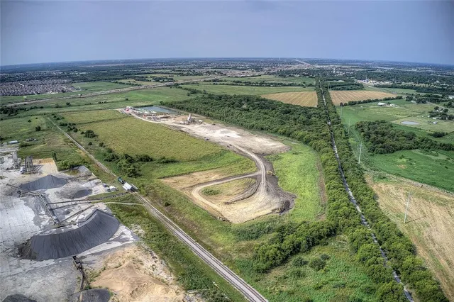 an aerial view of a golf course