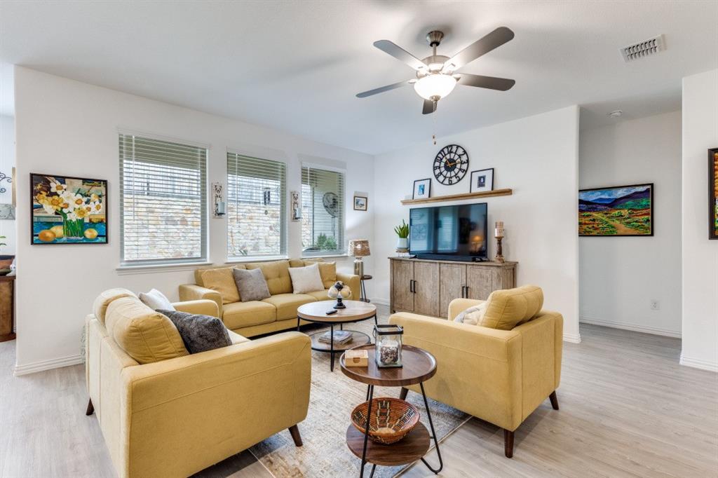 1213 Dragon Street Azle, TX 76020 - Photo 16 of 27 a living room with furniture a flat screen tv and a window