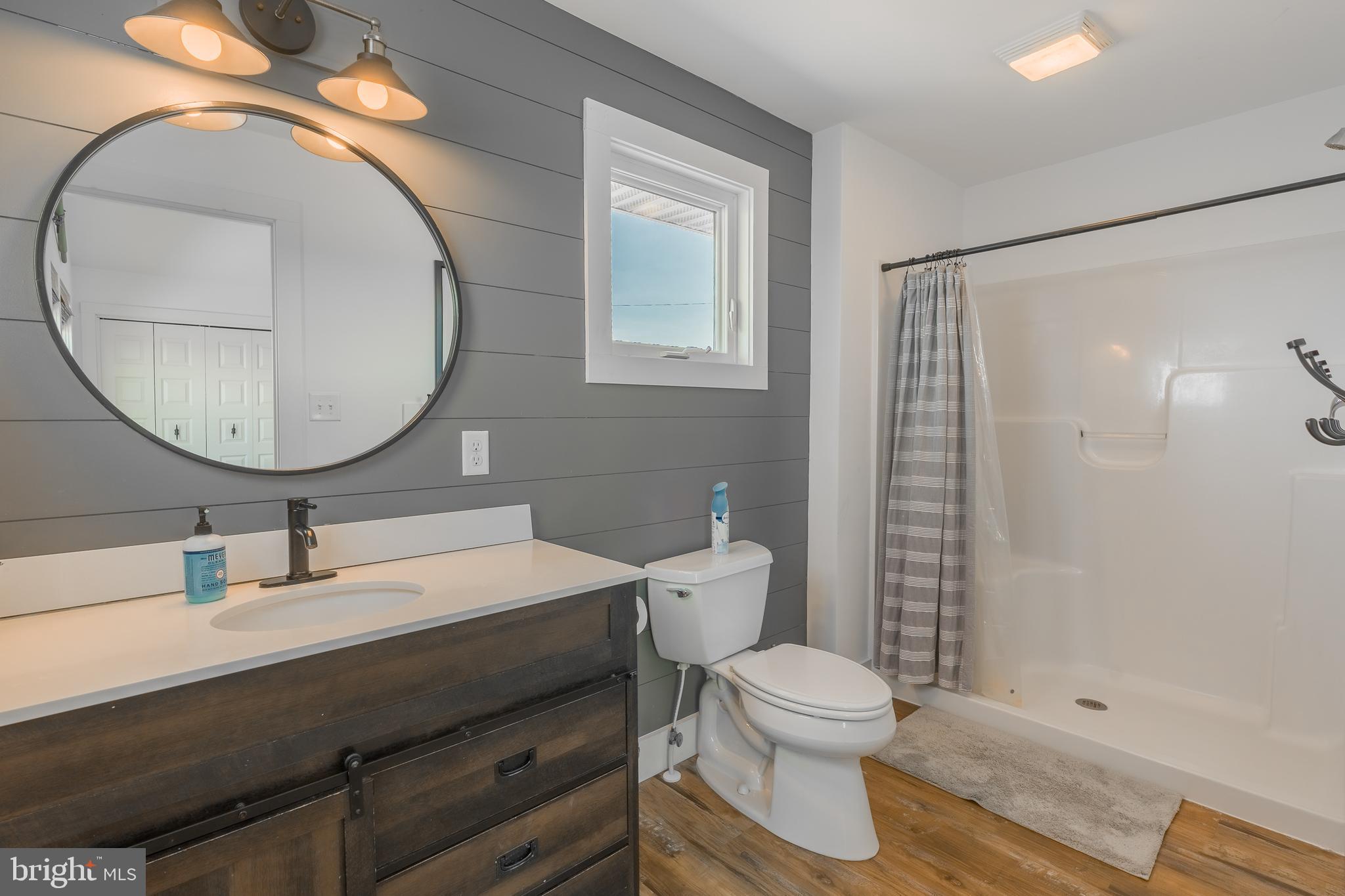 24227 Thicket Point Lane Onancock, VA 23417 - Photo 53 of 98 a bathroom with a sink mirror vanity and toilet