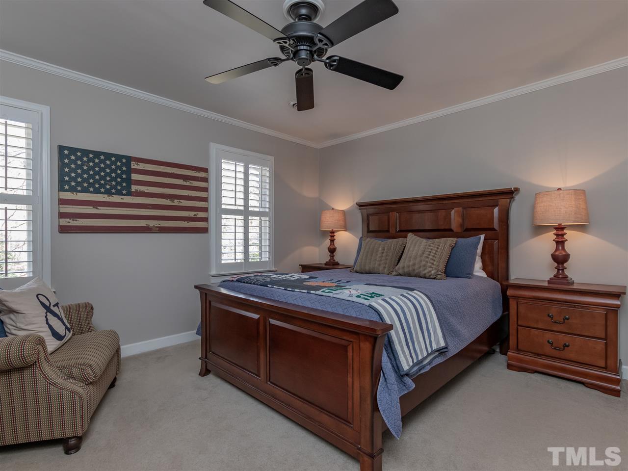 1003 Queensferry Road Cary, NC 27511 - Photo 22 of 30 Spacious additional bedrooms - notice the plantation blinds throughout