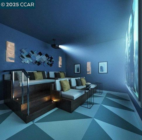 a living room with furniture and a gate