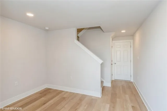 a view of hallway with stairs