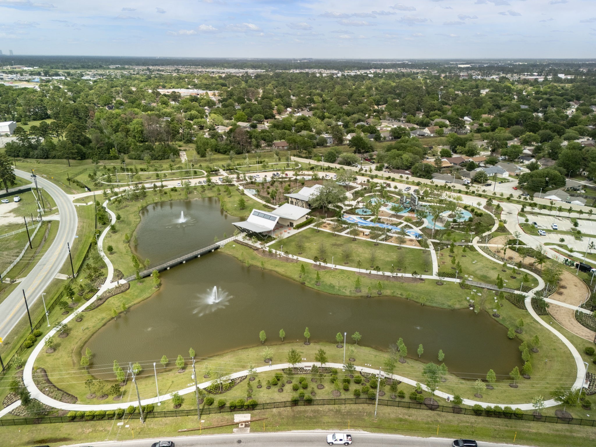 4715 Towermont Lane Spring, TX 77388 - Photo 32 of 35 Catch and release pond, walking trails, multiple covered pavilions and a food truck schedule makes this a wonderful family entertainment area.