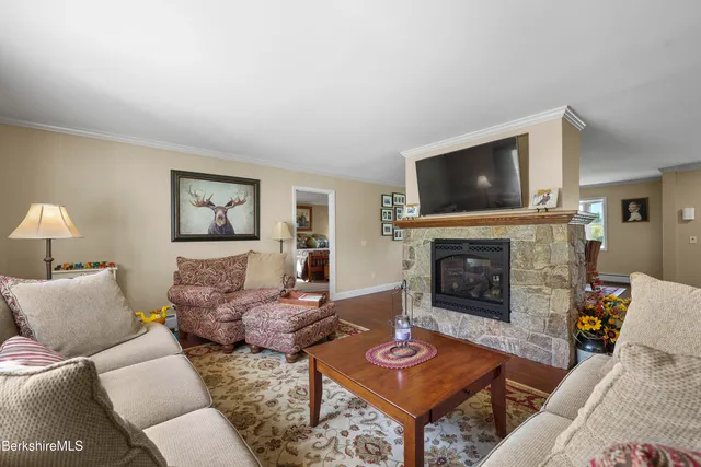 a patio with table and chairs