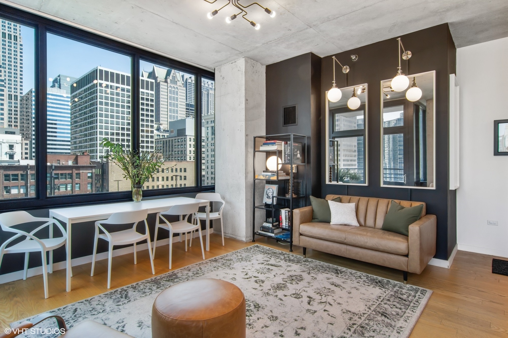 235 West Van Buren Street, Unit 1815 Chicago, IL 60607 - Photo 3 of 17 a living room with furniture and a large window