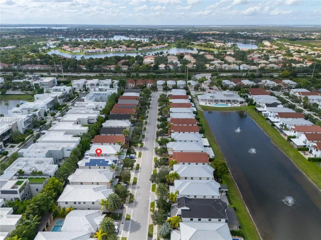an aerial view of a city