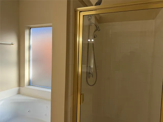 a close up of a shower