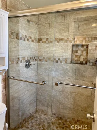 a bathroom with a shower