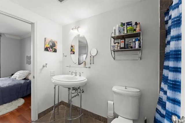 a view of balcony with wooden floor and potted plants