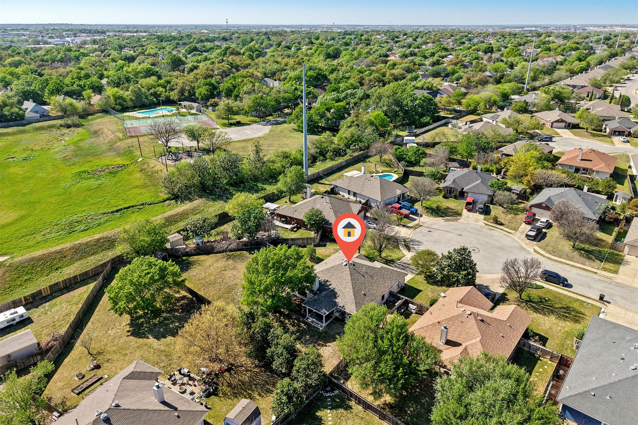 902 Ridgemont Circle Leander, TX 78641 - Photo 26 of 34 an aerial view of residential houses with outdoor space