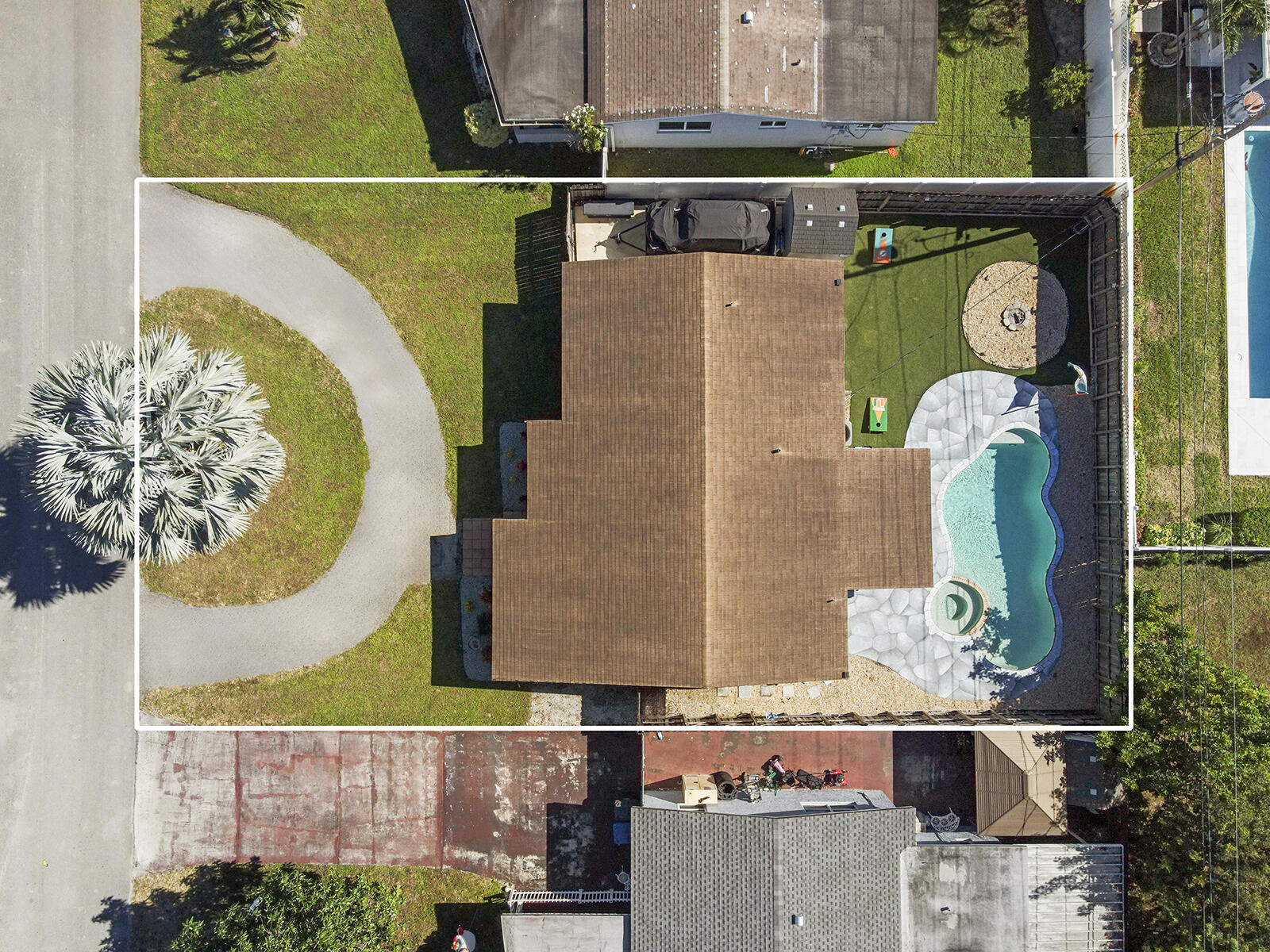 6960 Thomas Street Hollywood, FL 33021 - Photo 2 of 32 aerial view of a house with a swimming pool