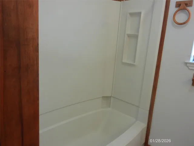 a close up of a bathtub