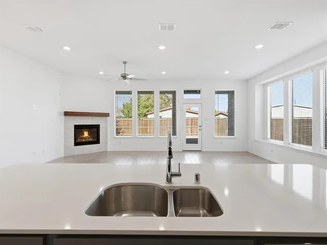 a view of kitchen sink and natural light